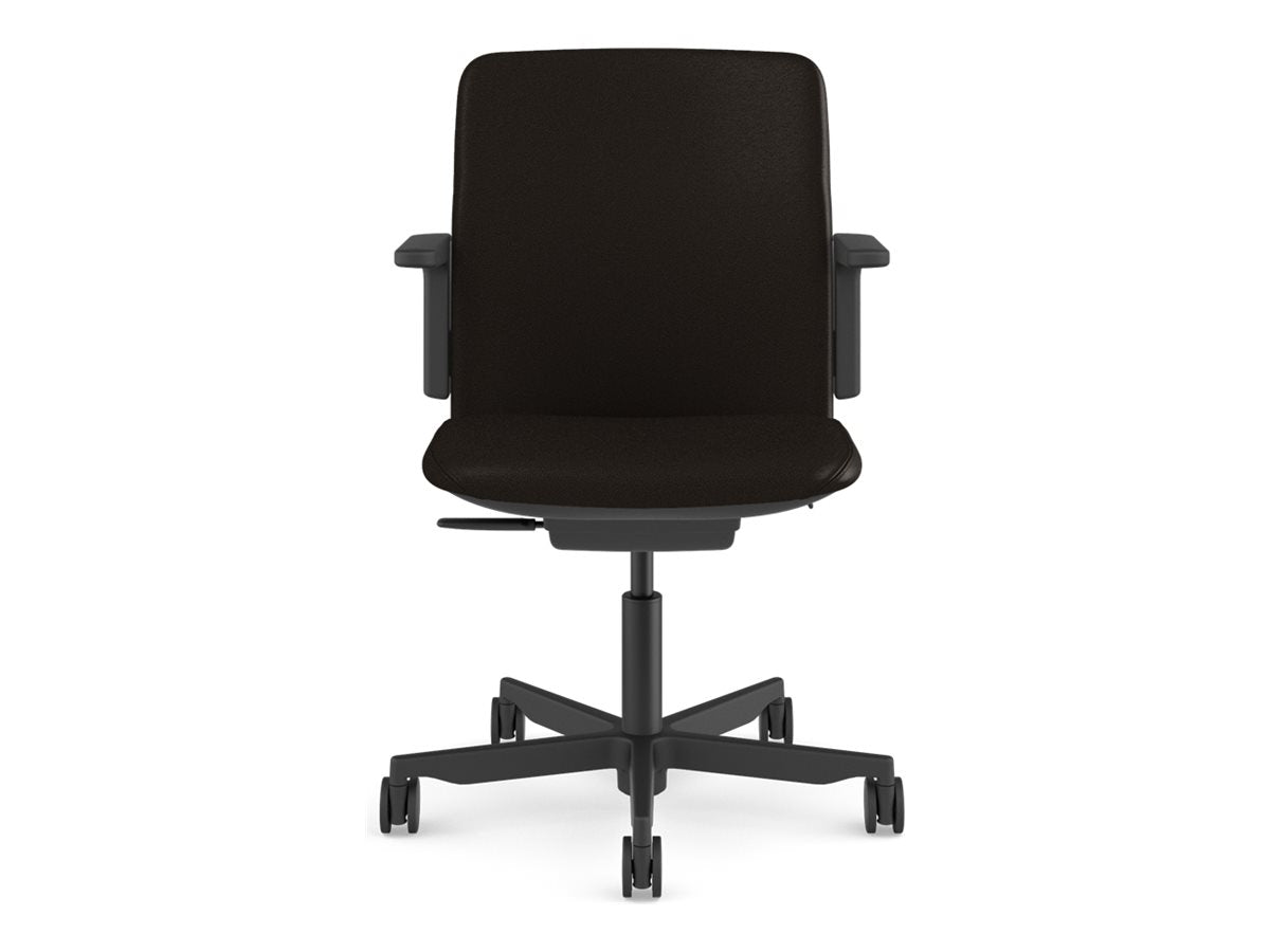 Humanscale Path - Chair - task - armrests - L-shaped - tilt - swivel - corvara (chrome-free leather), ocean-bound recycled plastic PT11BCL21ASSNSC