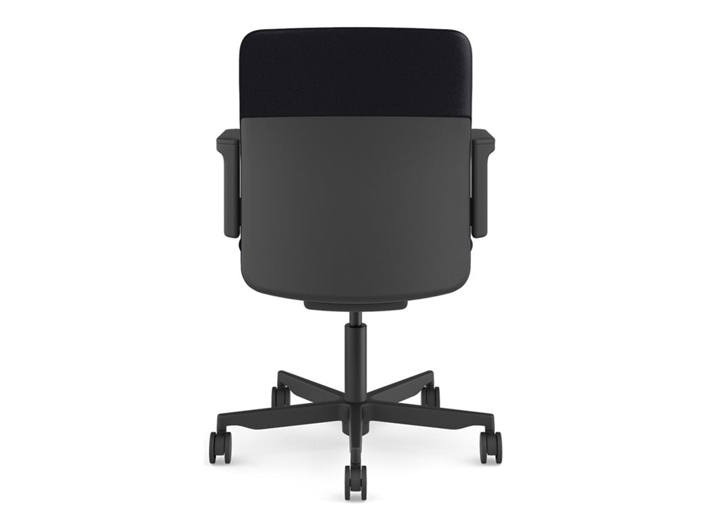 Humanscale Path - Chair - task - armrests - L-shaped - tilt - swivel - corvara (chrome-free leather), ocean-bound recycled plastic PT11BCL57NSSNSC