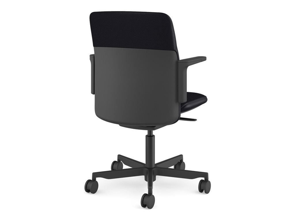 Humanscale Path - Chair - task - armrests - L-shaped - tilt - swivel - corvara (chrome-free leather), ocean-bound recycled plastic PT11BCL57NSSNSC