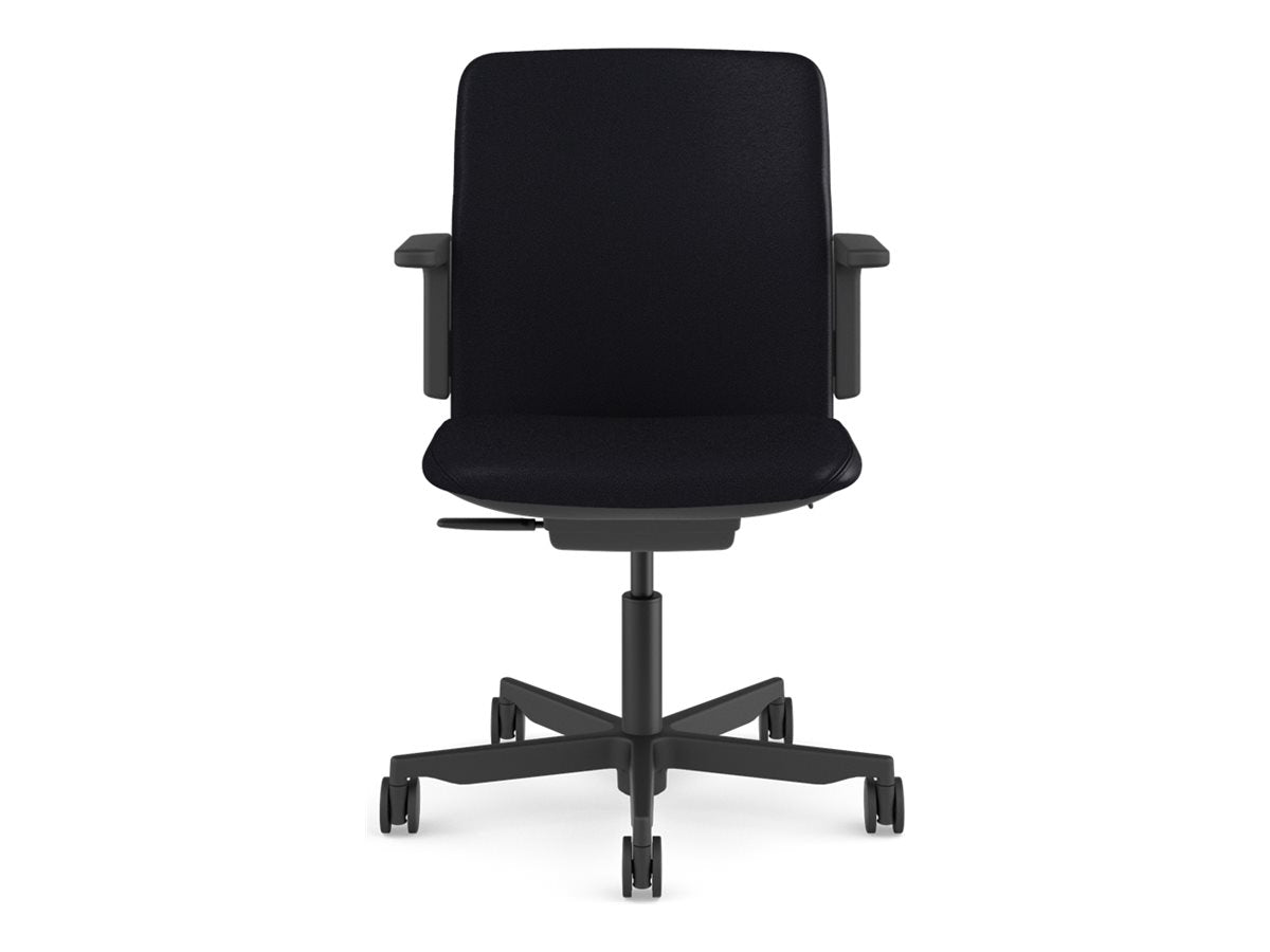 Humanscale Path - Chair - task - armrests - L-shaped - tilt - swivel - corvara (chrome-free leather), ocean-bound recycled plastic PT11BCL57NSSNSC