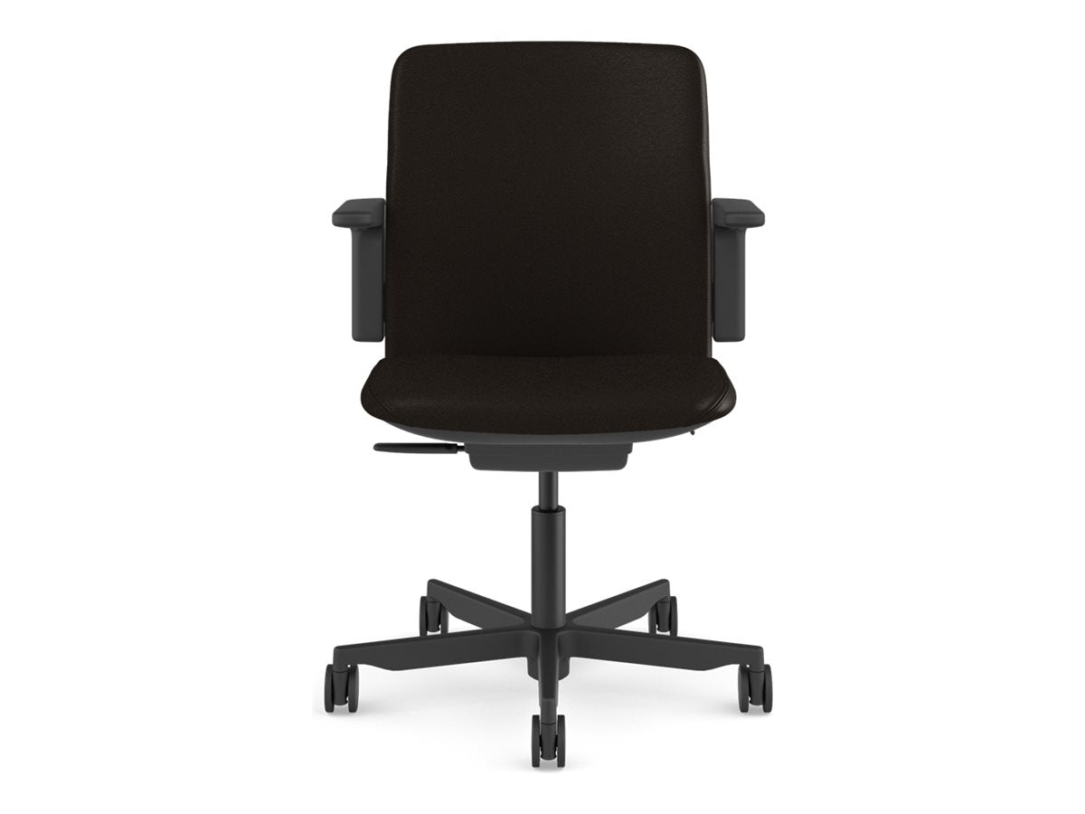 Humanscale Path - Chair - task - armrests - L-shaped - tilt - swivel - corvara (chrome-free leather), ocean-bound recycled plastic PT16BCL21ASSNSC