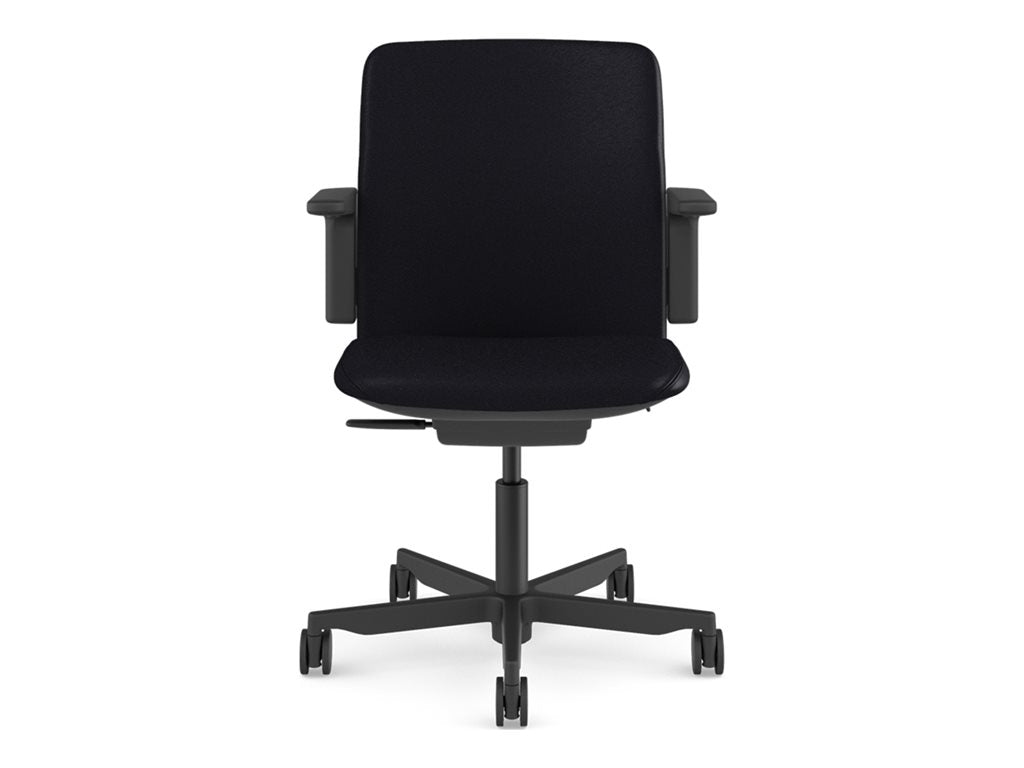 Humanscale Path - Chair - task - armrests - tilt - swivel - corvara (chrome-free leather) - black, midnight PT16BCL57NSSNSC