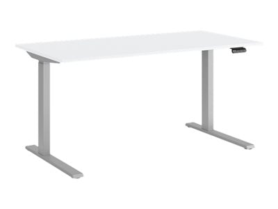 Humanscale eFloat Go 2.0 - Sit/standing desk - rectangular - electric height adjustment - white - silver base FTG3060WH_FYH12TS