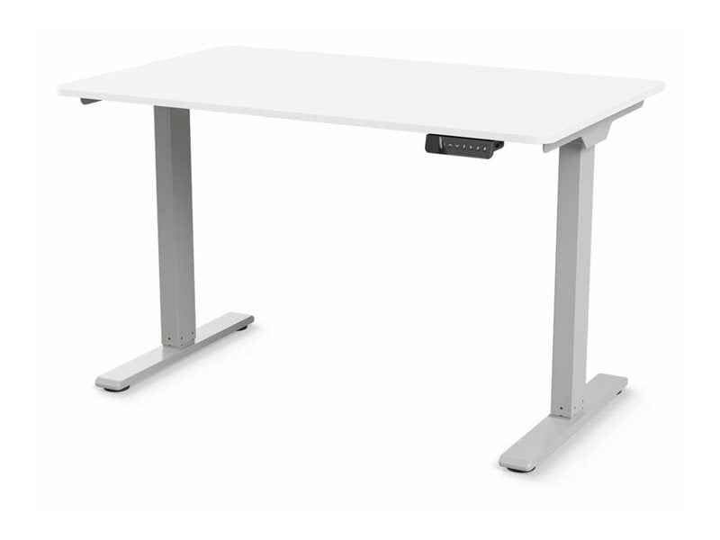 Humanscale eFloat Go 2.0 - Sit/standing desk - rectangular - electric height adjustment - white - silver base FYH12TS2448WH