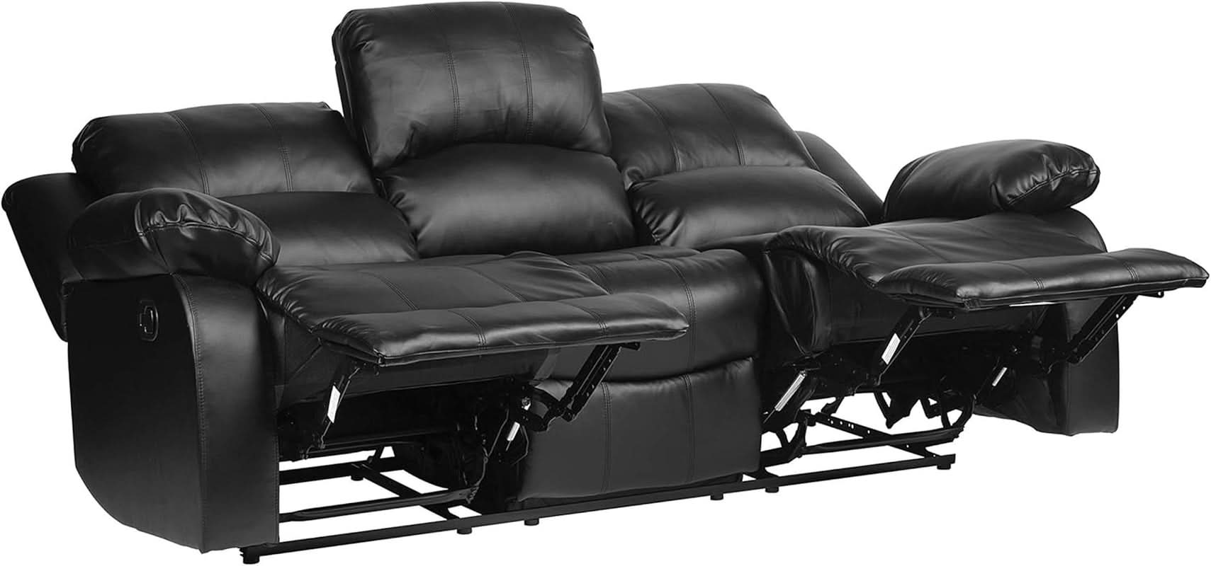 Humphreys Double Reclining Loveseat Black Faux Leather