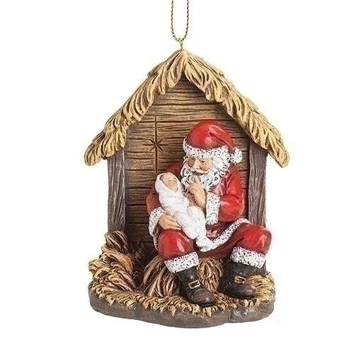 Hush Baby Jesus - Santa with Christ Child ornament