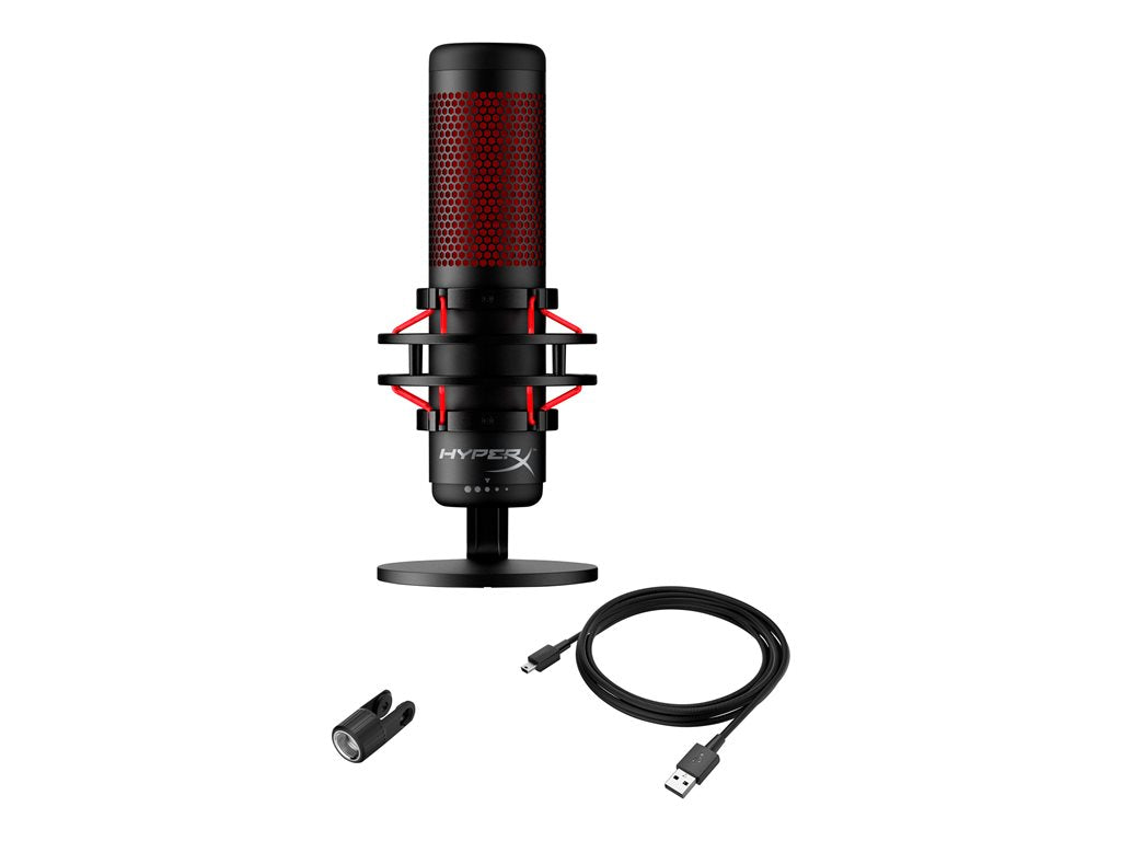 HyperX QuadCast - Microphone - USB - red & black - for Victus by HP Laptop 15, 16; Laptop 14, 15, 17; Pavilion x360