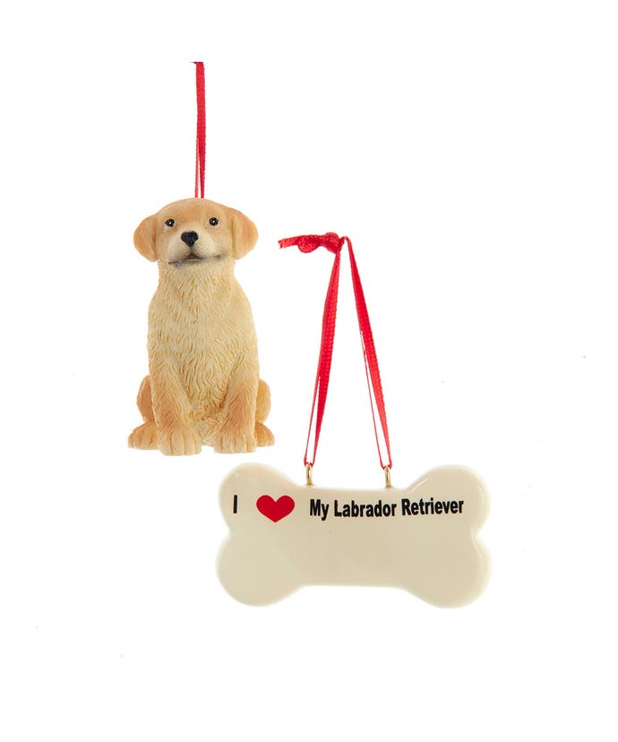 I love My Yellow Labrador Retriever With Dog Bone Ornaments