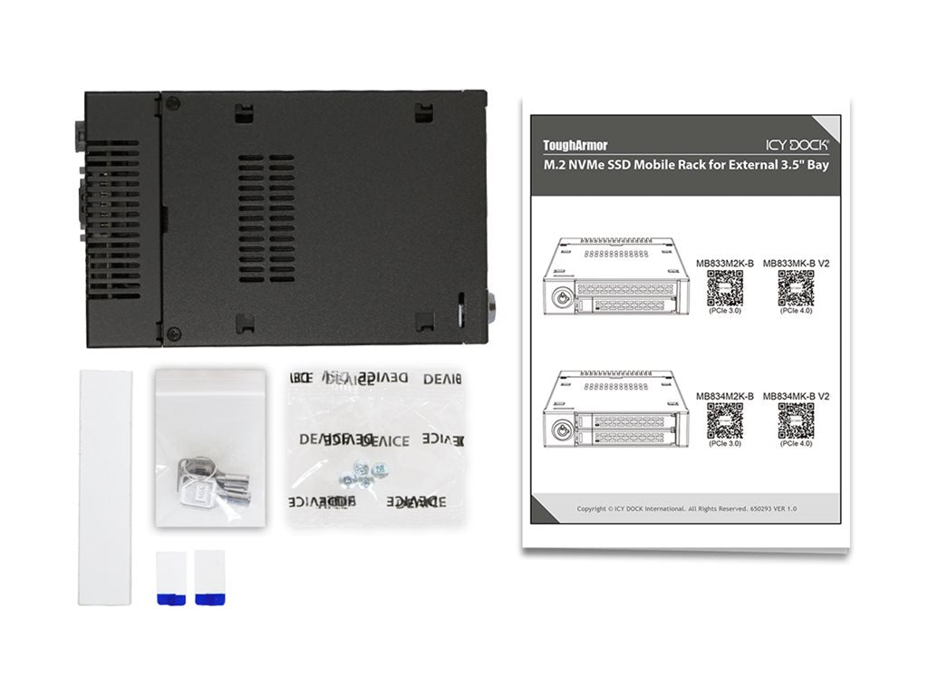 ICY Dock ToughArmor MB833MK-B V2 - Storage drive cage - M.2 - black