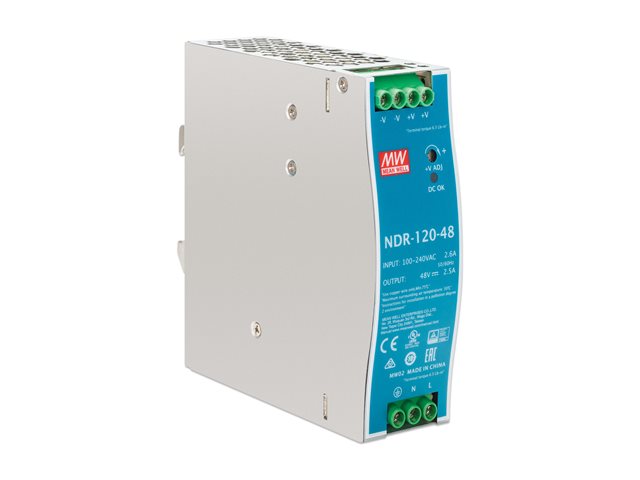 INTELLINET 120W 48VDC Power Supply with Full Protection for Professionals