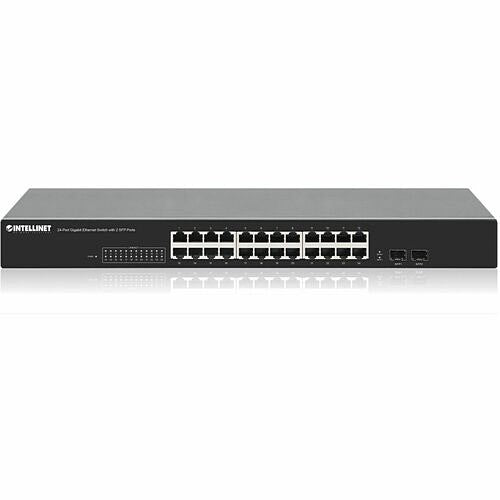 INTELLINET 24-Port Gigabit Ethernet Switch with 2 SFP Ports for Business