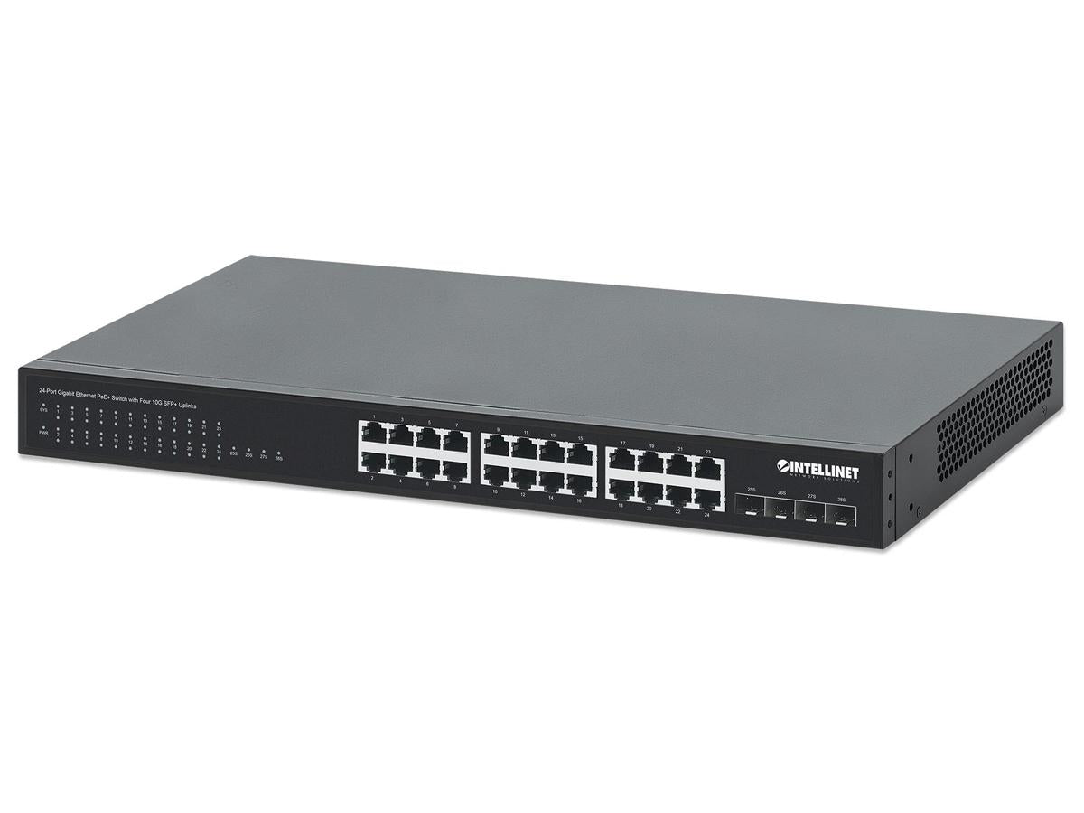 INTELLINET IEEE 802.3at/af PoE+ Switch 370W Power Budget for Networks
