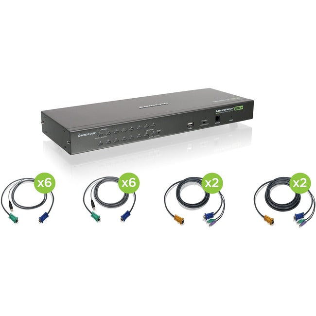 IOGEAR 16-Port USB PS/2 Combo KVM Switch with Cables GCS1716KITTAA