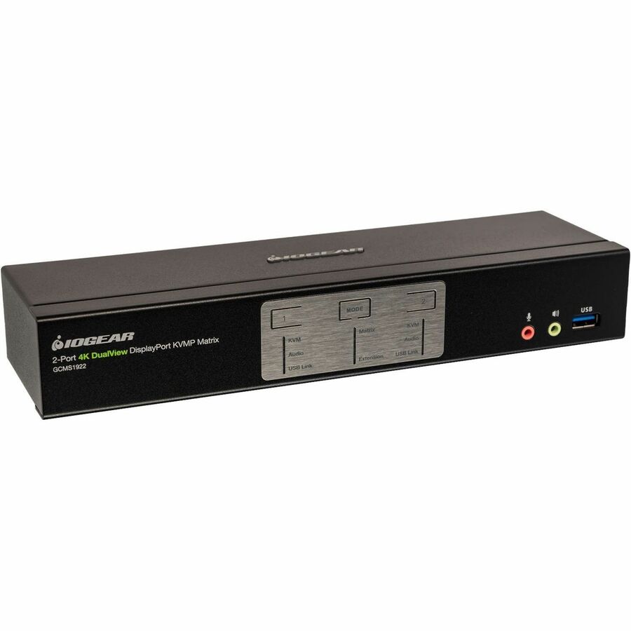 IOGEAR 2-Port 4K Dual View DisplayPort Matrix KVMP - 2 Computer(s) - 1 Local User(s) - 4K