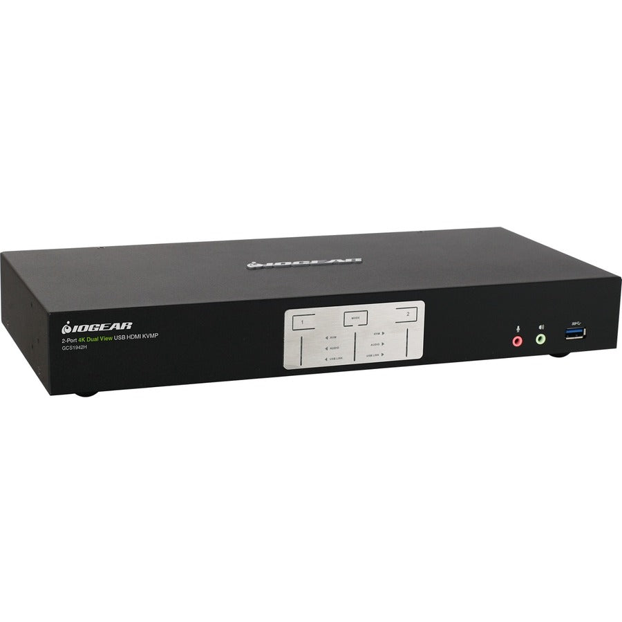 IOGEAR 2-Port 4K Dual View KVMP Switch with HDMI Connection, USB 3.0 Hub and Audio GCS1942H