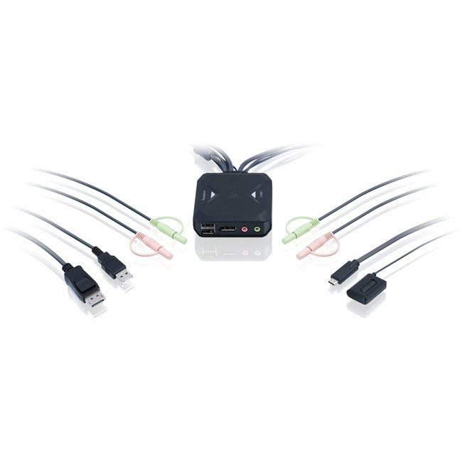 IOGEAR 2-Port 4K Hybrid KVM Switch with DisplayPort, USB-C and Audio GCS82DPC