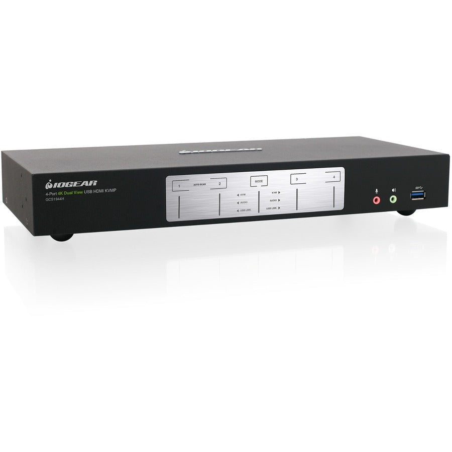 IOGEAR 4-Port 4K Dual View KVMP Switch with HDMI & USB 3.0 Hub (TAA) | Tecisoft GCS1944H