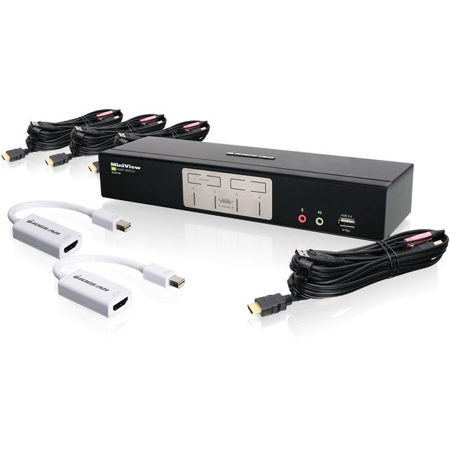IOGEAR 4-Port HDMI and Mini DisplayPort KVMP Kit GCS1794MDPKIT