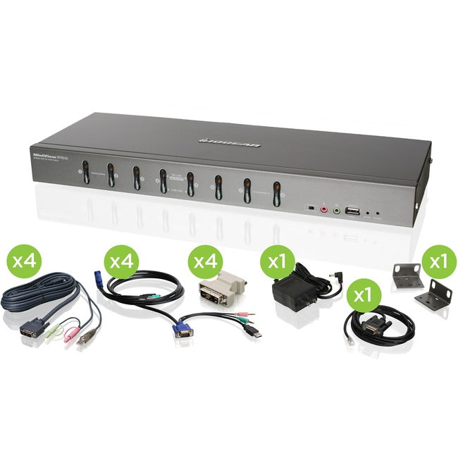 IOGEAR 8-Port DVI KVMP switch with VGA support and USB KV GCS1108KIT2