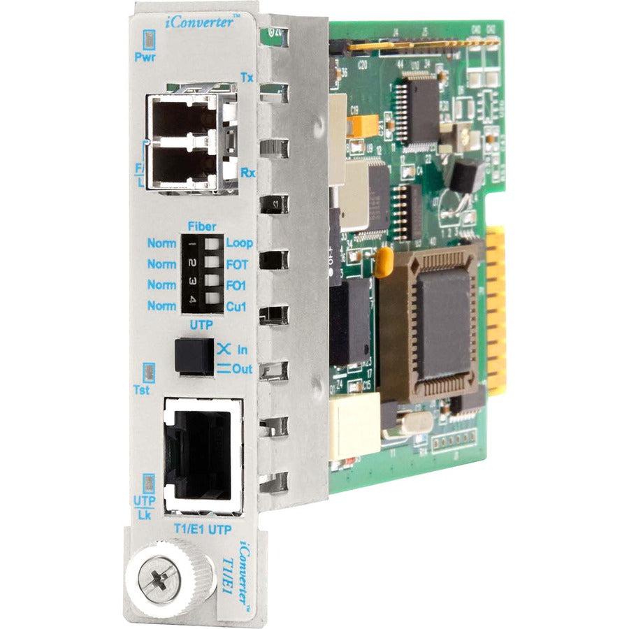 Iconverter T1/E1 Fiber Media Converter Rj48 Lc Single-Mode 30Km Module Wide Temp 8707-1W