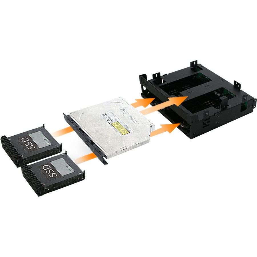 Icy Dock ExpressCage MB732SPO-B Drive Enclosure for 5.25 - Serial ATA/600 Host Interface Internal - Black"