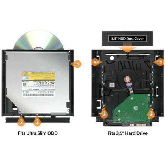 Icy Dock Flex-Fit Duo Mb343Spo Drive Bay Adapter For 5.25" Internal - Black