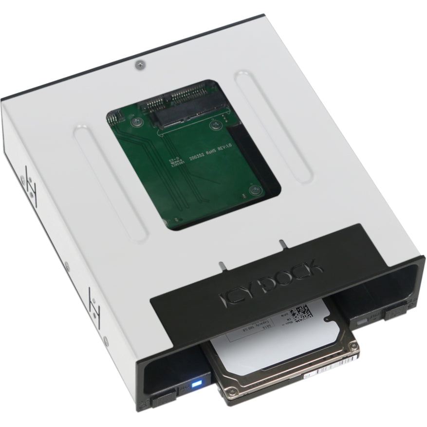 Icy Dock FlexiDOCK MB795SP-B Drive Enclosure for 5.25 - Serial ATA/600 Host Interface Internal - Black"