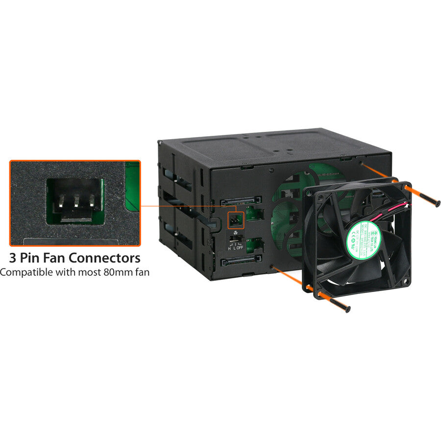 Icy Dock ToughArmor MB508SP-B Drive Enclosure for 5.25 - Mini-SAS HD Host Interface Internal - Black"