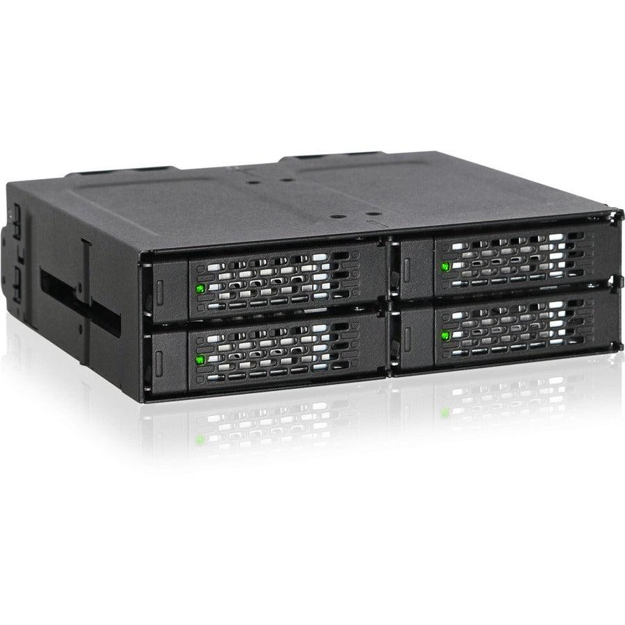 Icy Dock ToughArmor MB699VP-B V2 Drive Enclosure for 5.25" PCI Express NVMe, U.2 - SFF-8612 OCuLink Host Interface Internal - Black