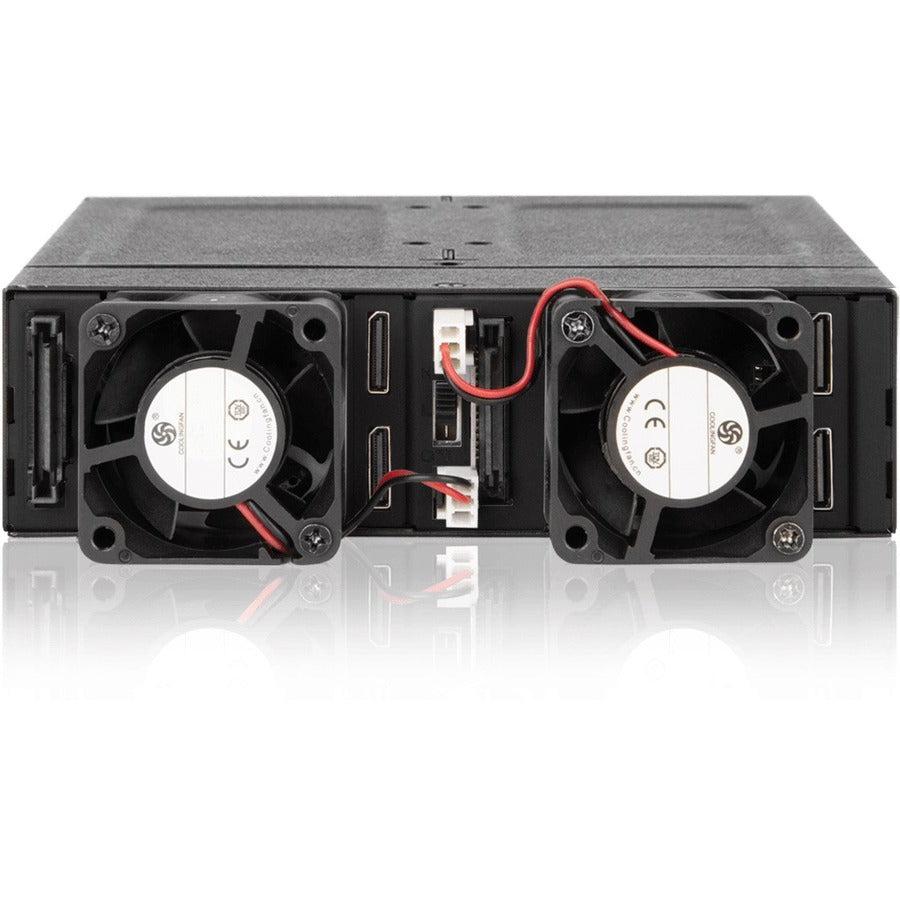 Icy Dock ToughArmor MB699VP-B V2 Drive Enclosure for 5.25" PCI Express NVMe, U.2 - SFF-8612 OCuLink Host Interface Internal - Black