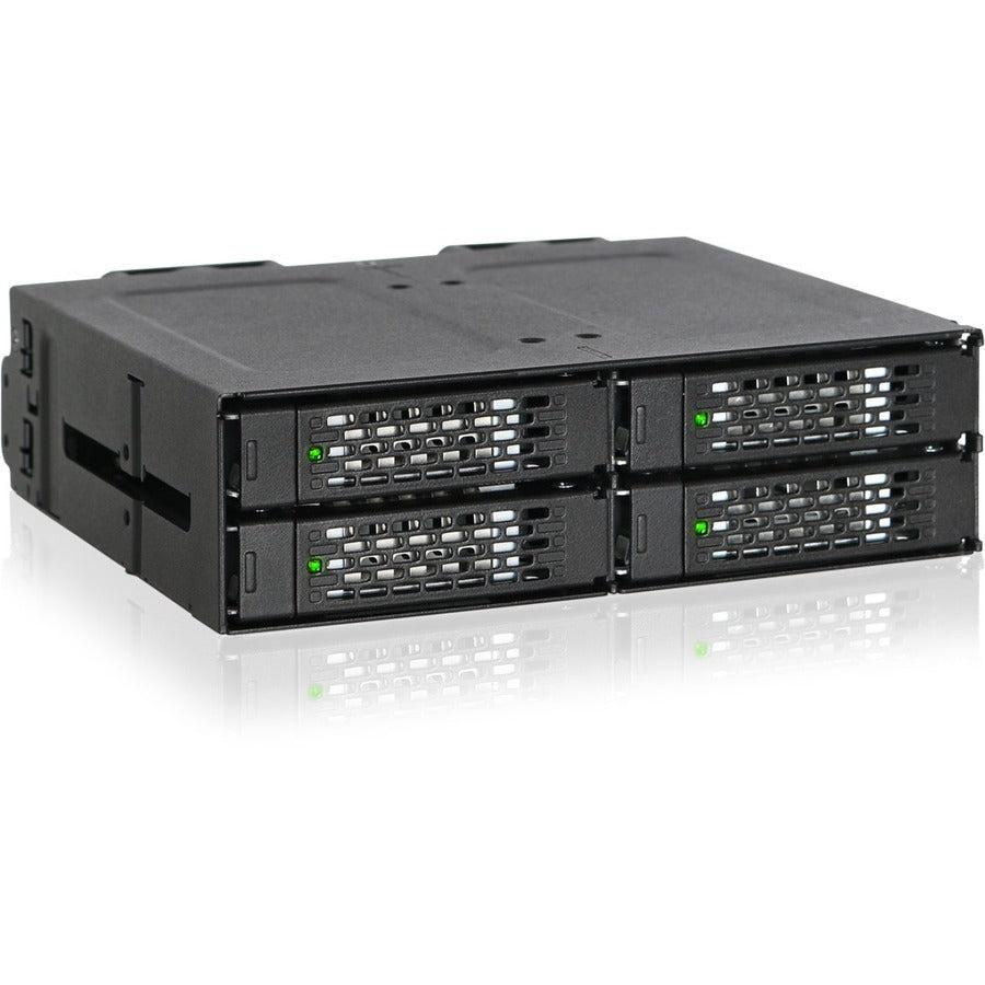 Icy Dock ToughArmor MB699VP-B V3 Drive Enclosure for 5.25" PCI Express NVMe 4.0, U.2, U.3 - SFF-8612 OCuLink Host Interface Internal - Black MB699VP-BV3