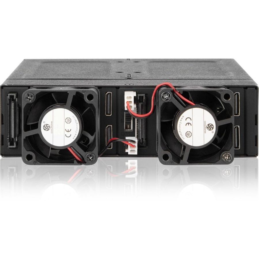 Icy Dock ToughArmor MB699VP-B V3 Drive Enclosure for 5.25" PCI Express NVMe 4.0, U.2, U.3 - SFF-8612 OCuLink Host Interface Internal - Black MB699VP-BV3