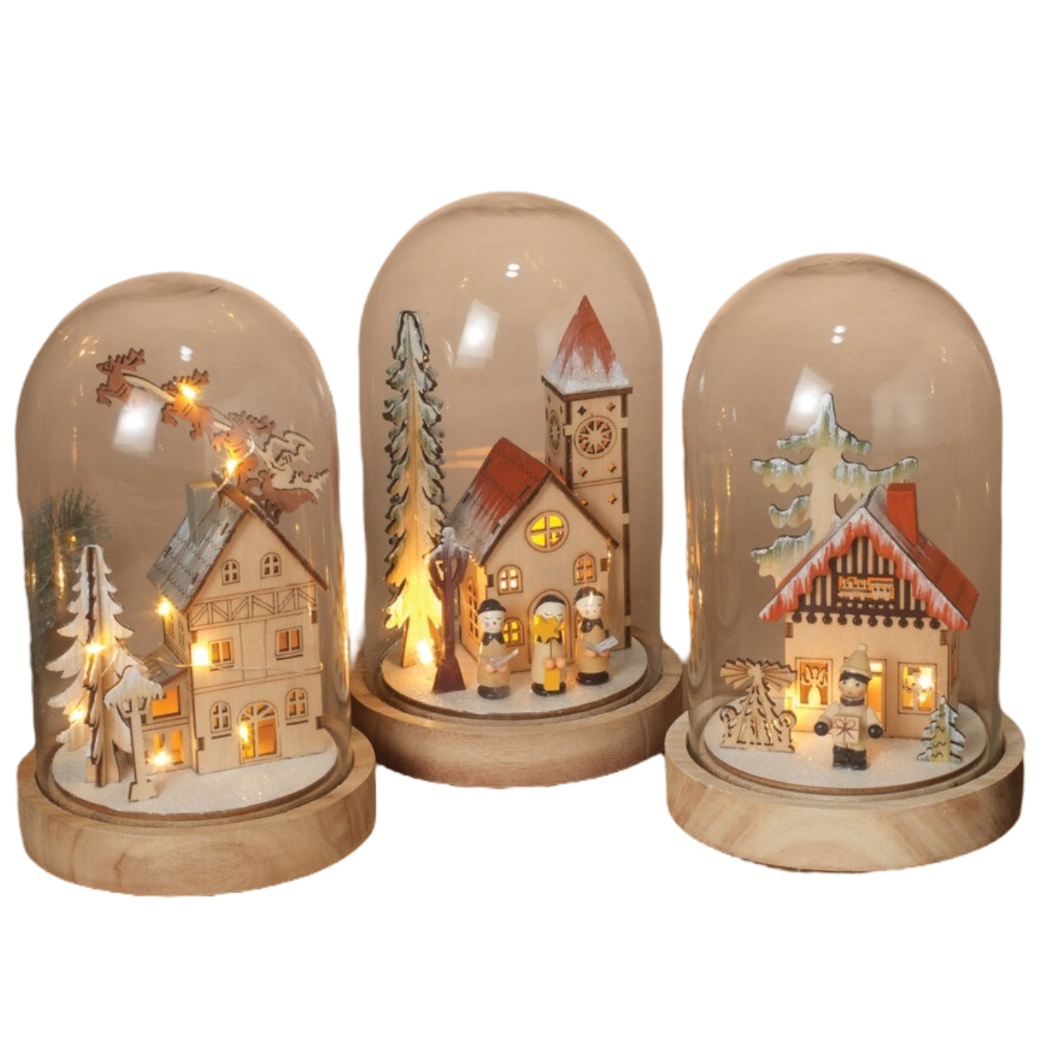 Illuminated Winter Village Domes -