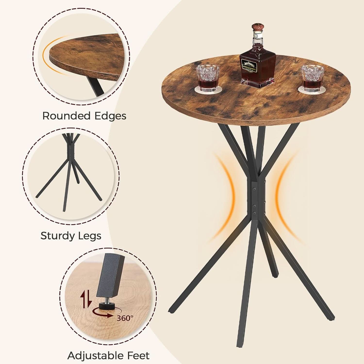 Industrial Grade Round Bar Tabletop 36.2 Inches Tall