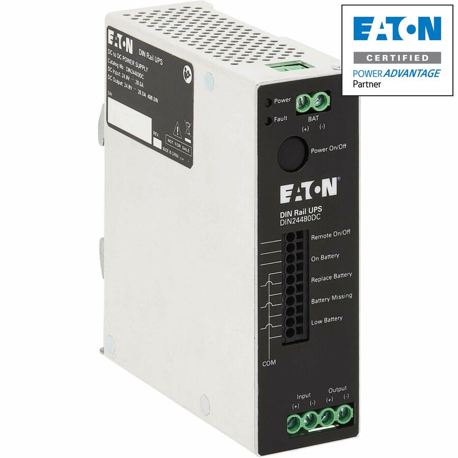 Industrial Power Distribution Unit - 480W 24V DC DIN Rail UPS | TechSoft DIN24480DC