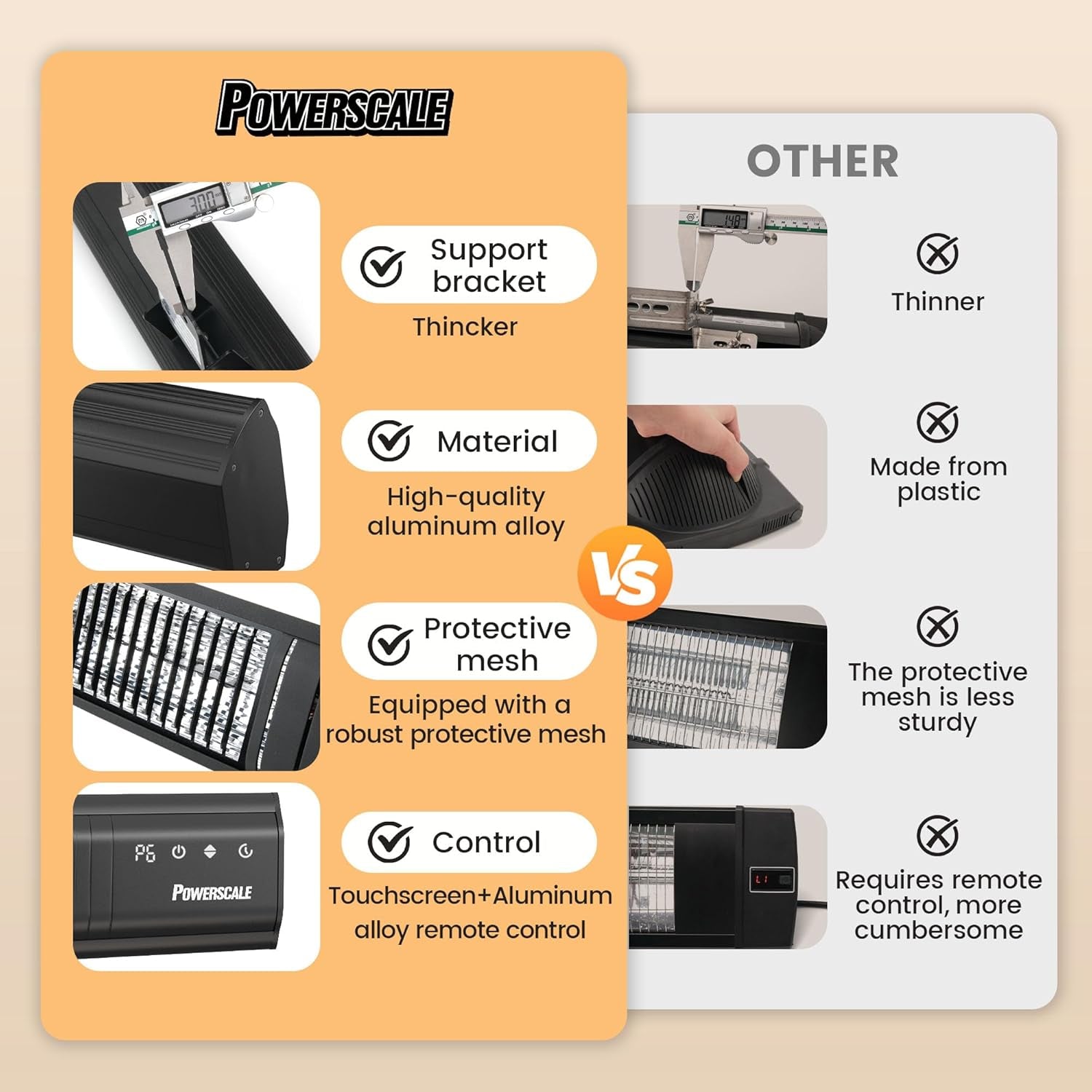 Infrared Patio Heater 1500W IP65 Waterproof Outdoor