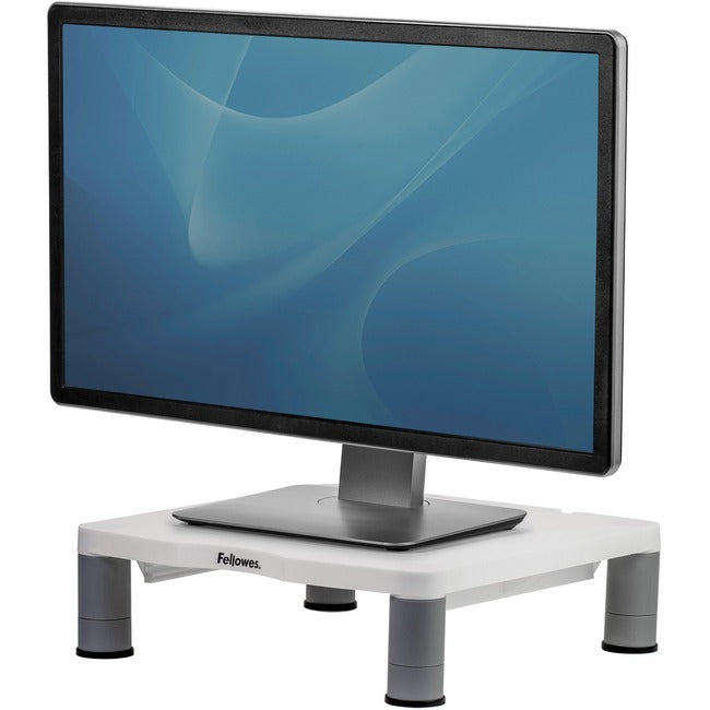 Innovative Stacking Columns Raise Monitor To Comfortable Viewing Height. Support