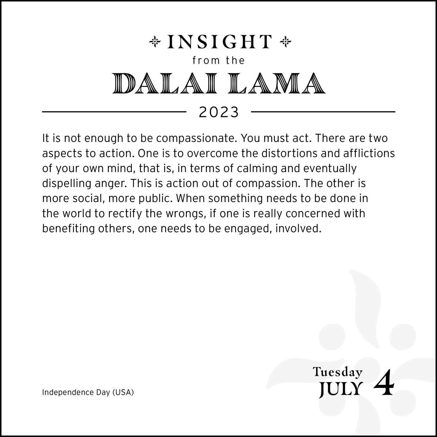 Insight from the Dalai Lama 2023 Day-to-Day Calendar