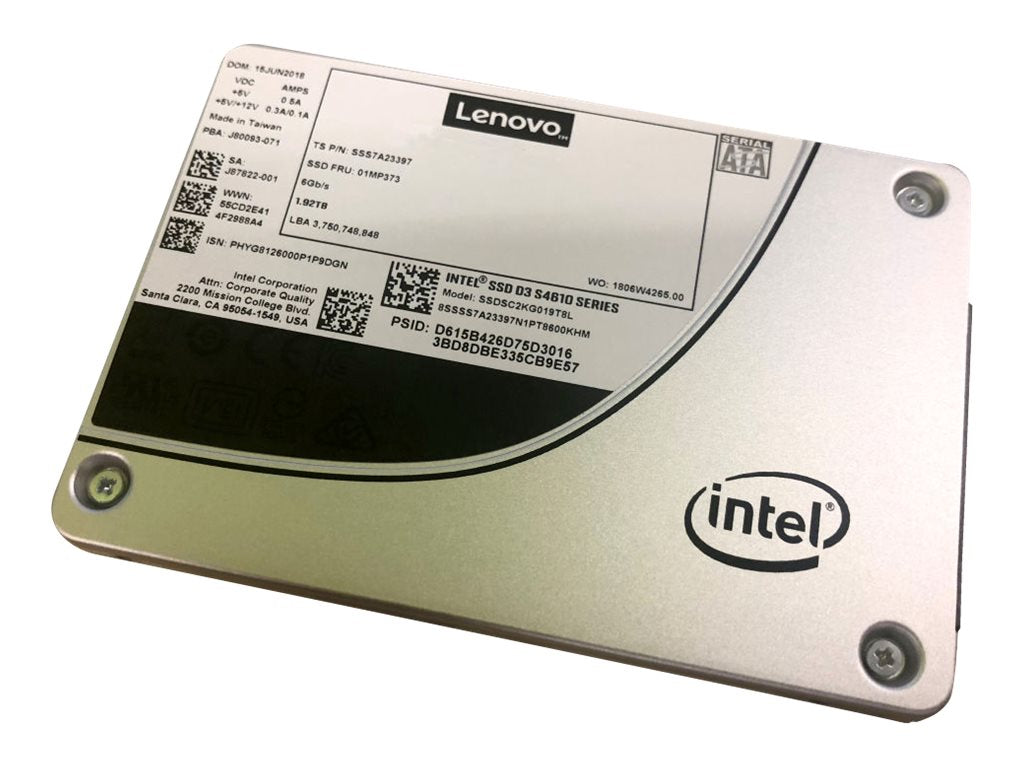 Intel S4610 Mainstream - SSD - encrypted - 240 GB - hot-swap - 3.5 - SATA 6Gb/s - 256-bit AES - for ThinkSystem SR250