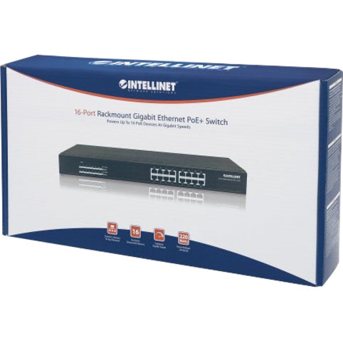 Intellinet 16-Port Gigabit Ethernet PoE+ Switch - 16 Ports - Gigabit Ethernet - 1000Base-T