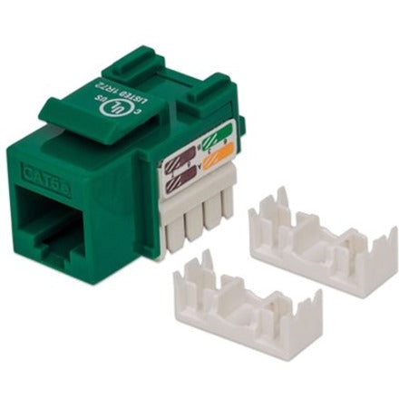 Intellinet Network Solutions Cat5e Keystone Jack, UTP, Punch-Down, Green