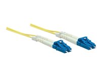 Intellinet Network Solutions Fiber Optic Patch Cable, LC/LC, OS2, 9/125, Single-Mode, Duplex, Yellow, 33 ft (10 m)