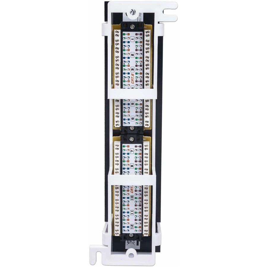 Intellinet Patch Panel, Cat6, Wall-mount, UTP, 12 Port, Black - 12 Port(s) - 12 x RJ-45 -