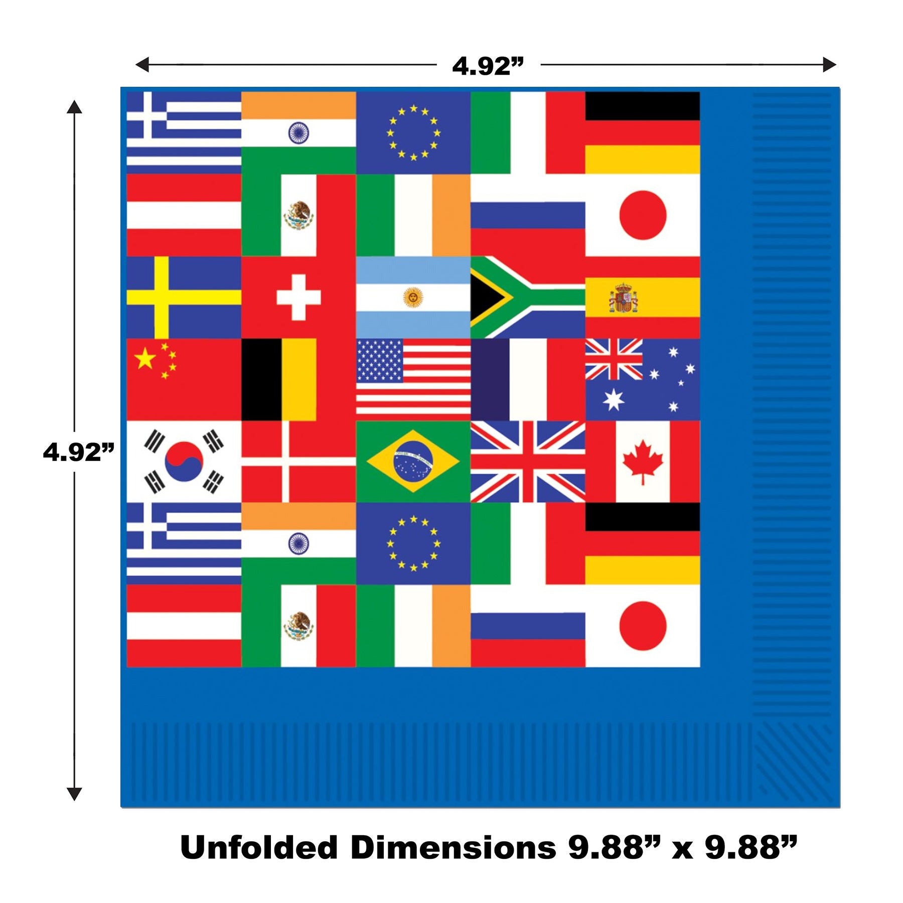 International Flag Cocktail Napkin