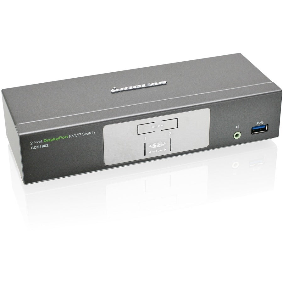 Iogear 2-Port Displayport Kvmp Switch With Usb 3.0 Hub (Taa Compliant)