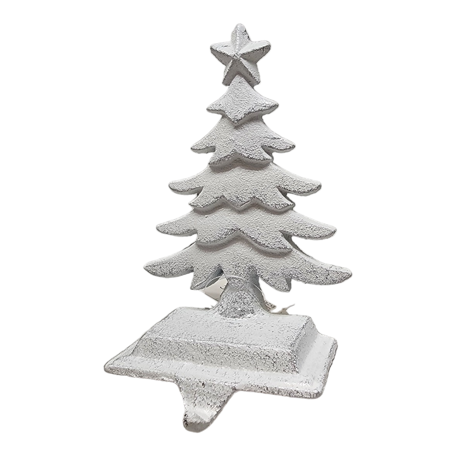 Iron Rustic Tree Stocking Holder - White