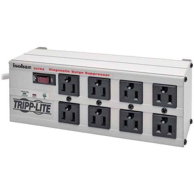 Isobar Surge Protector Metal 8 Outlet 12Feet Cord 3840 Joules