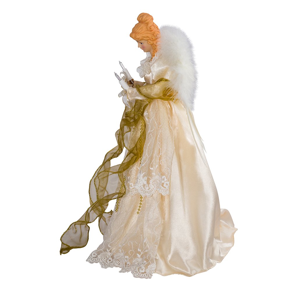Ivory and Gold Angel Lighted Treetop