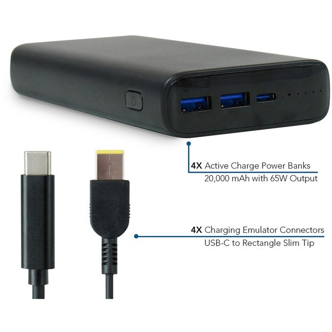 JAR Systems Active Charge Power Bank 4-Pack with Lenovo Connectors 4-Pack PB11E