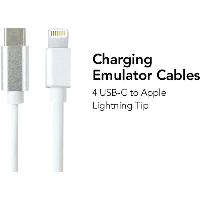JAR Systems Emulator Charging Adapters for Apple Devices 4-Pack of USB-C PD to Lightning Tip Connectors A4-UCAP-LGN